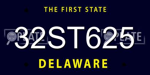 32ST625 Delaware License Plate
