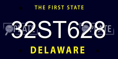 32ST628 Delaware License Plate