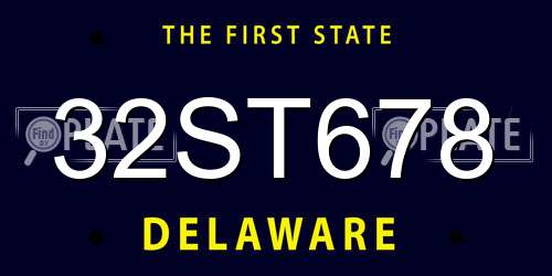 32ST678 Delaware License Plate