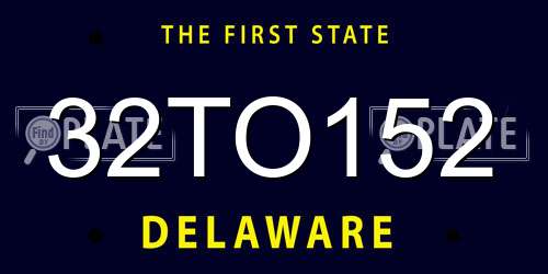32TO152 Delaware License Plate