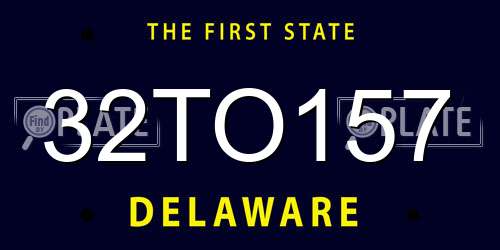 32TO157 Delaware License Plate