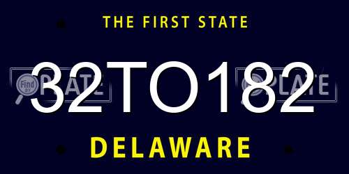 32TO182 Delaware License Plate