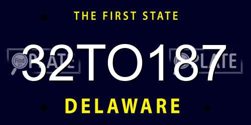 32TO187 Delaware License Plate