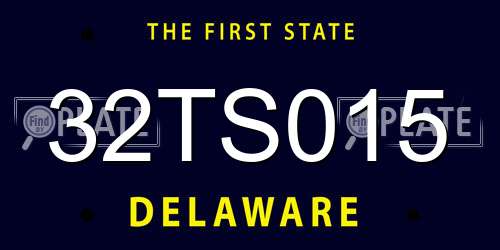 32TS015 Delaware License Plate