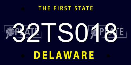 32TS018 Delaware License Plate