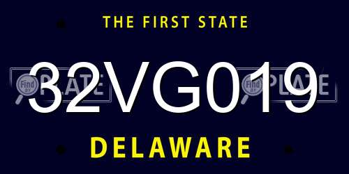 32VG019 Delaware License Plate