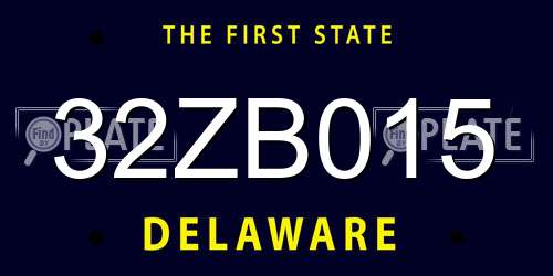 32ZB015 Delaware License Plate