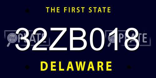 32ZB018 Delaware License Plate