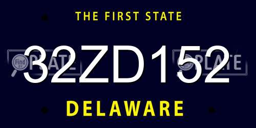 32ZD152 Delaware License Plate