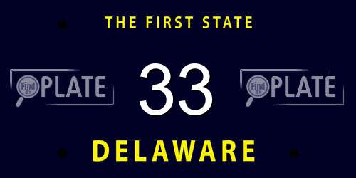 33 Delaware License Plate