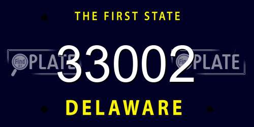 33002 Delaware License Plate