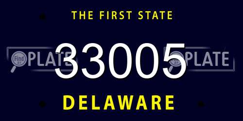 33005 Delaware License Plate