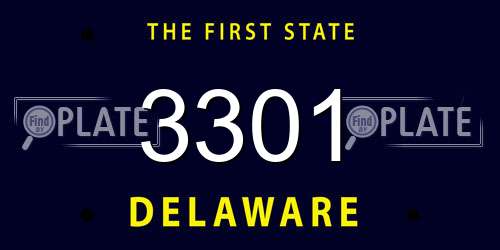 3301 Delaware License Plate