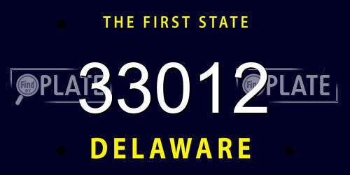 33012 Delaware License Plate