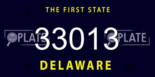 33013 Delaware License Plate