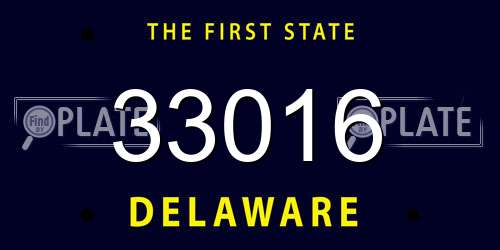 33016 Delaware License Plate
