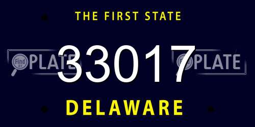 33017 Delaware License Plate