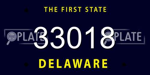 33018 Delaware License Plate