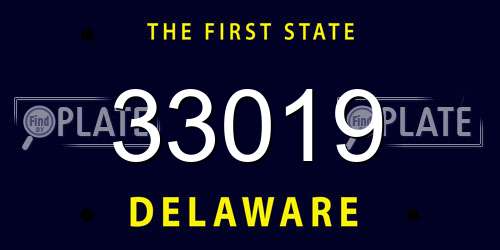 33019 Delaware License Plate