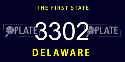 3302 Delaware License Plate
