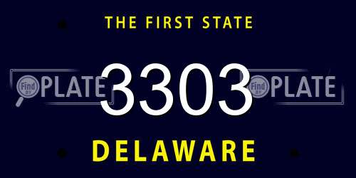 3303 Delaware License Plate