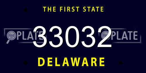 33032 Delaware License Plate