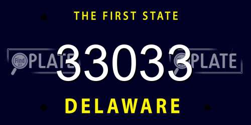 33033 Delaware License Plate