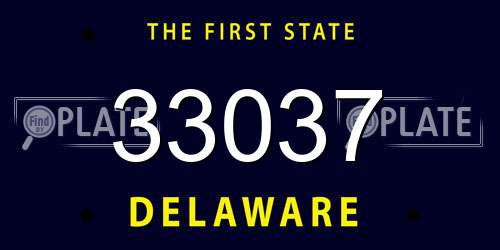 33037 Delaware License Plate