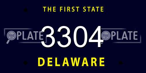 3304 Delaware License Plate