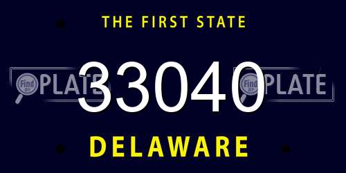 33040 Delaware License Plate
