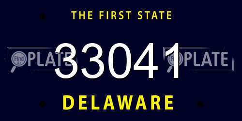 33041 Delaware License Plate