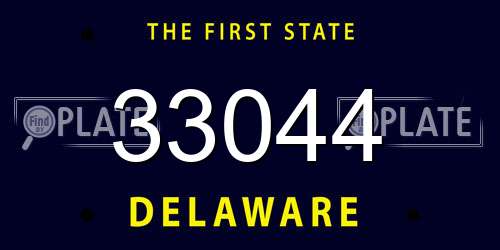 33044 Delaware License Plate