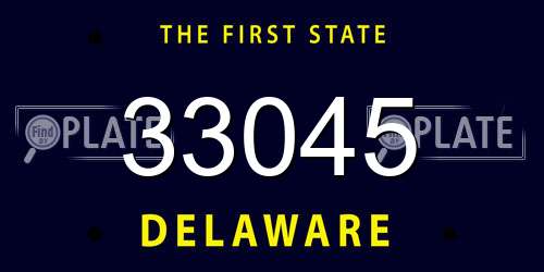 33045 Delaware License Plate
