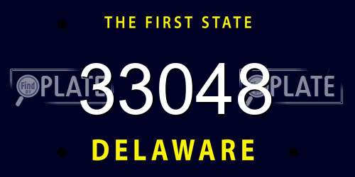 33048 Delaware License Plate