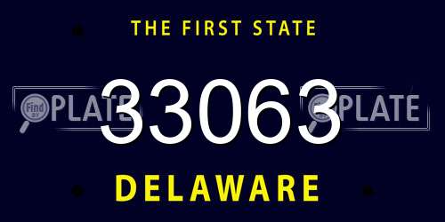 33063 Delaware License Plate