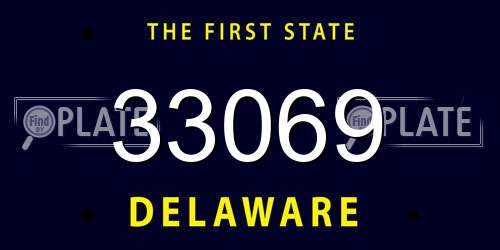 33069 Delaware License Plate