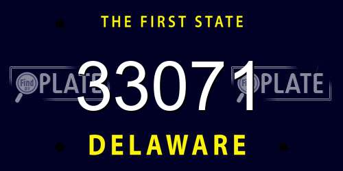 33071 Delaware License Plate