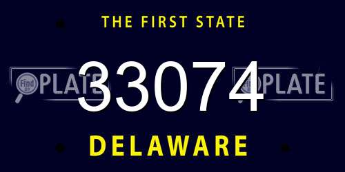 33074 Delaware License Plate