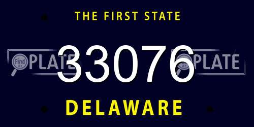 33076 Delaware License Plate
