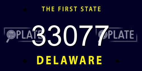 33077 Delaware License Plate