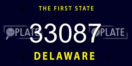 33087 Delaware License Plate