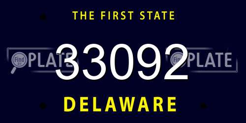 33092 Delaware License Plate