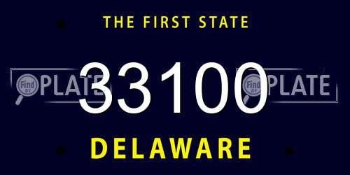 33100 Delaware License Plate