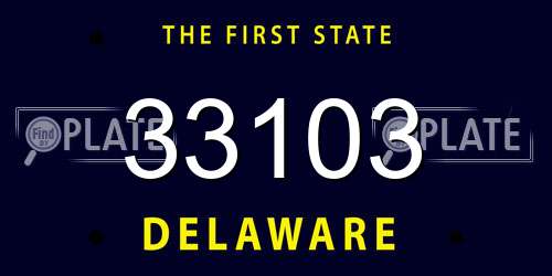 33103 Delaware License Plate