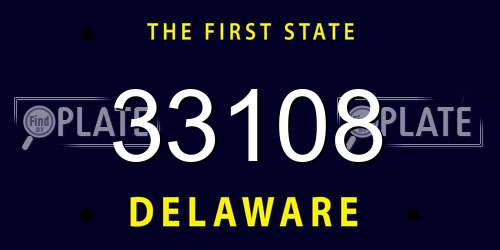 33108 Delaware License Plate