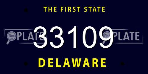 33109 Delaware License Plate