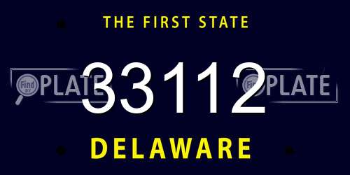 33112 Delaware License Plate