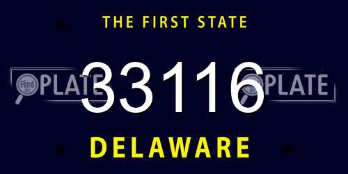 33116 Delaware License Plate