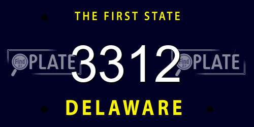 3312 Delaware License Plate