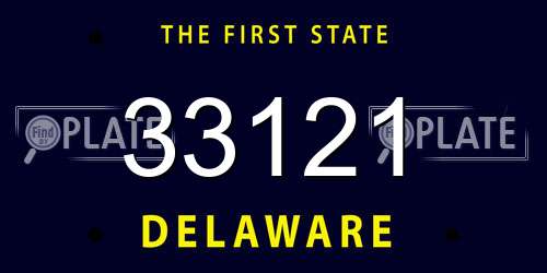 33121 Delaware License Plate
